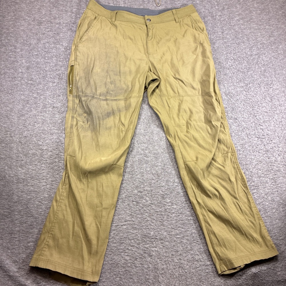 Columbia Omni-Shield Hiking Pants Women 34x30 Tan Distressed Outdoor Wear
